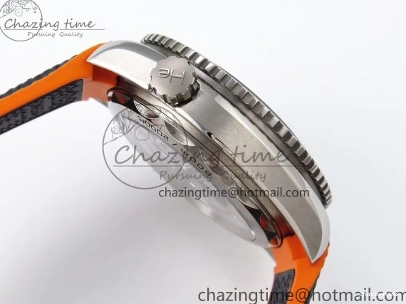 0227 Comfortable Planet Ocean 43.5mm SS VSF 1:1 Best Edition Black Orange Bezel Gray Dial on Nylon Strap A8900 Super Clone V 7730